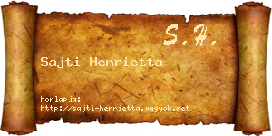 Sajti Henrietta névjegykártya